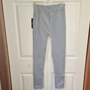 I Coco Limon Fleece Lined Neutral Light Gray High Waist Leggings-L/XL